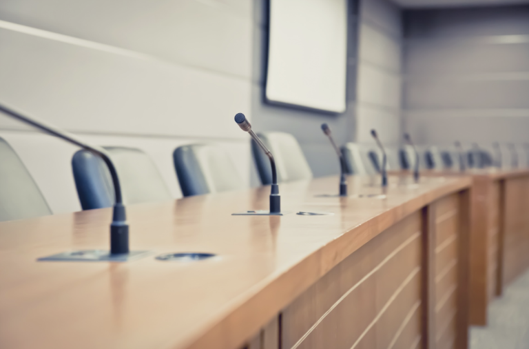 Empty School Board Meeting Room