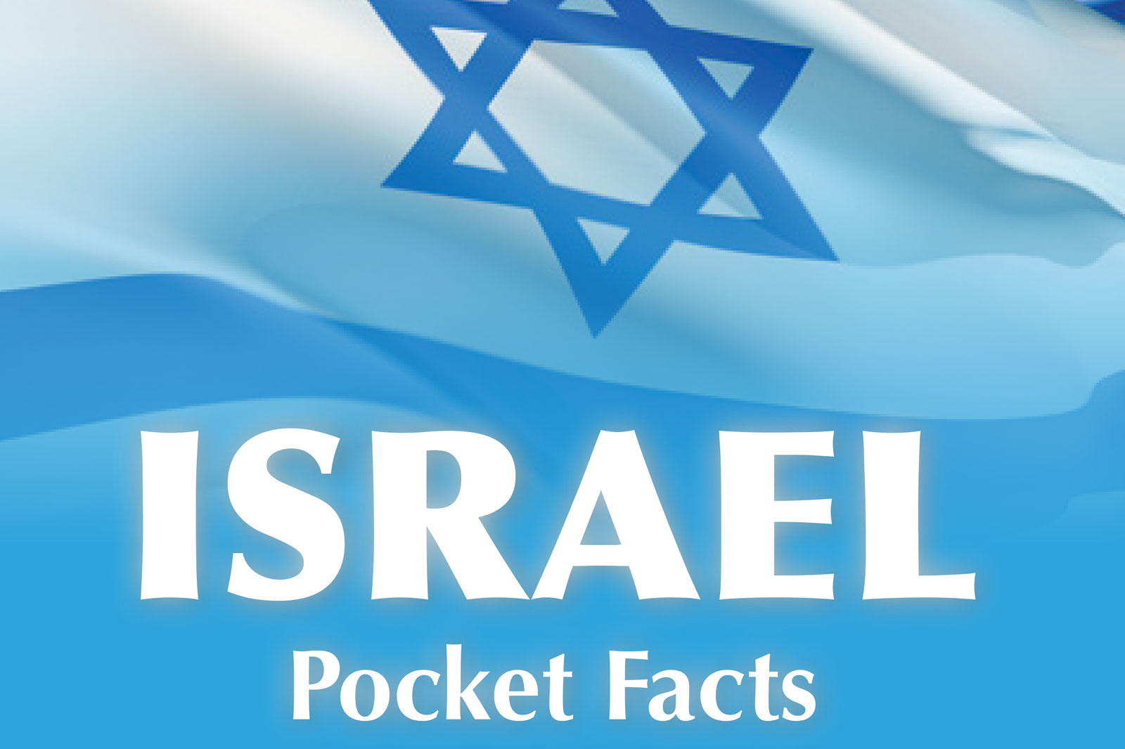 Blue-and-white Israel flag waving with a Star of David and the text 'ISRAEL Pocket Facts'.